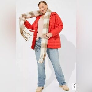 Torrid Packable Puffer Jacket - New Size 2X (18-20) in Red ❤️
